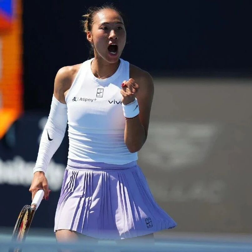 Zheng Qinwen powerfully advances to the Miami Open round of 16, equaling her personal best performance.