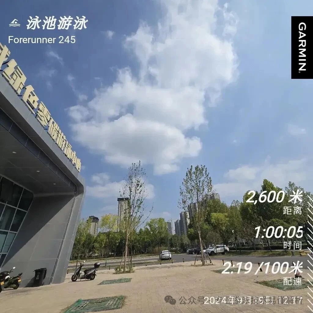 Finished a one-hour swim session at noon.