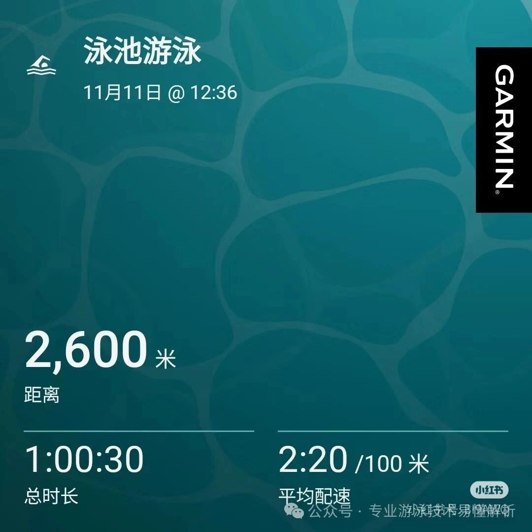 Finished a one-hour swim session at noon.