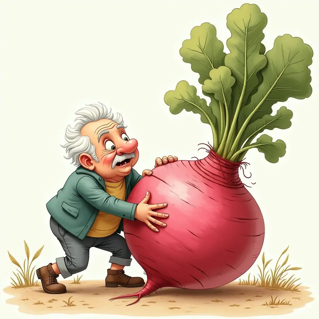 老爷爷尝试拔萝卜