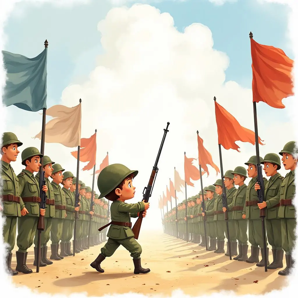 小兵在训练场上犹豫