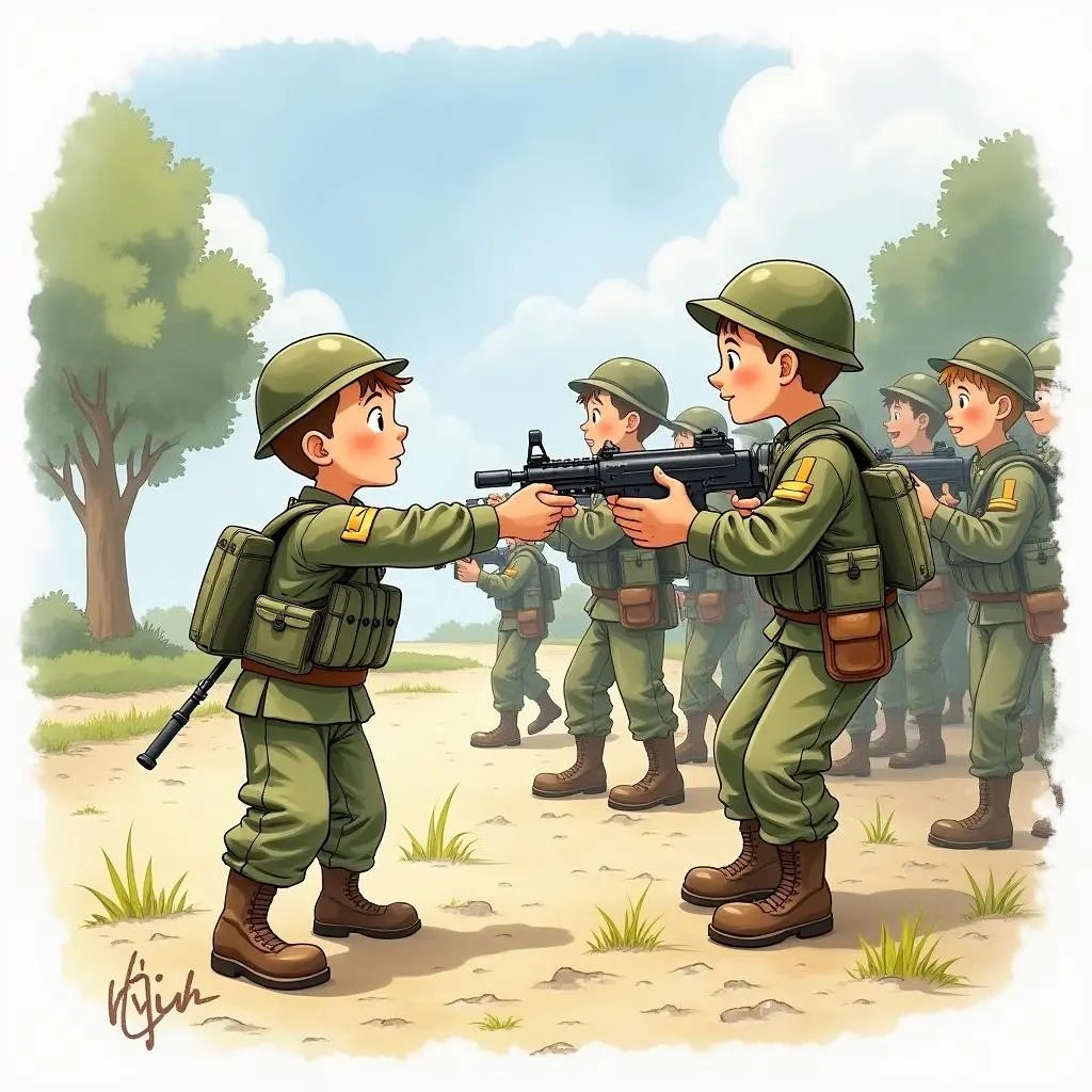 小兵努力训练的样子
