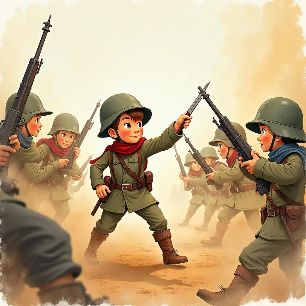 小兵勇敢战斗