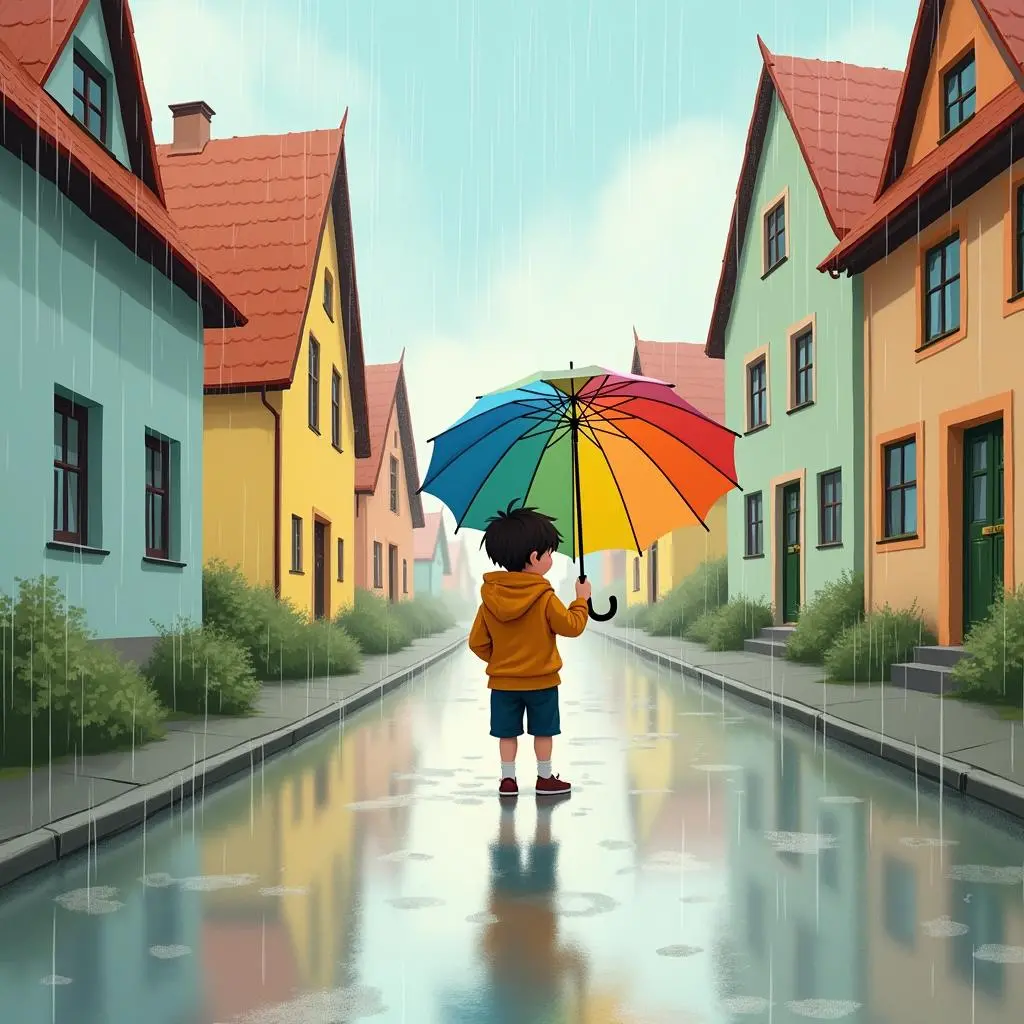 彩色雨伞