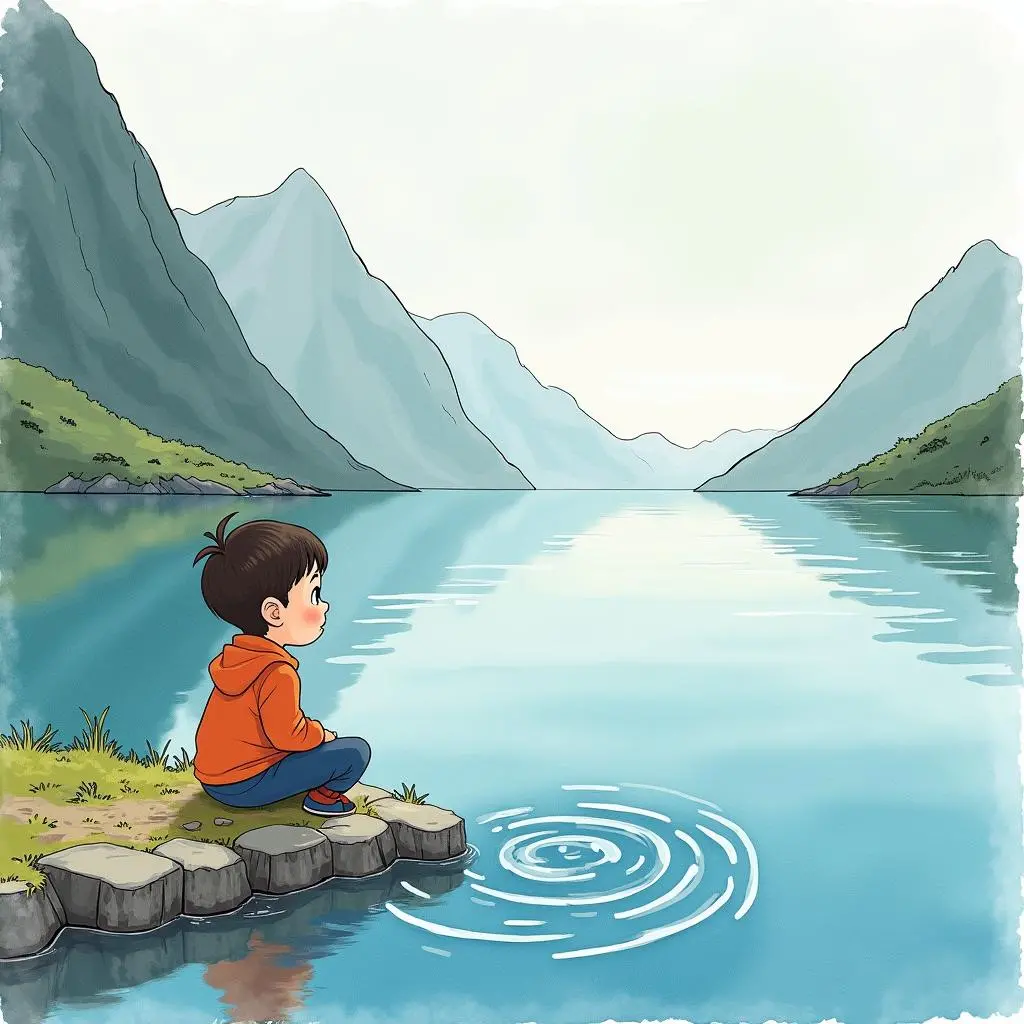 奥利在峡湾边倾听