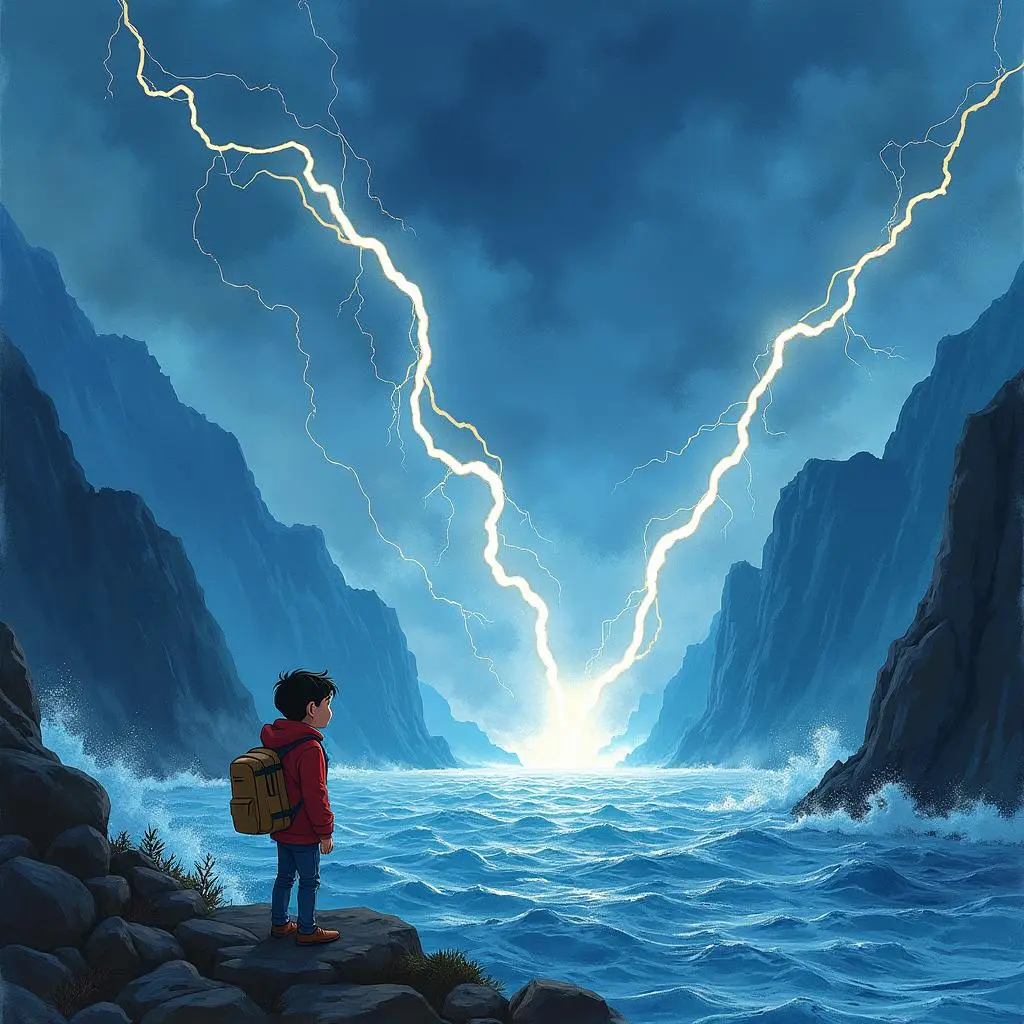 风雨中的峡湾