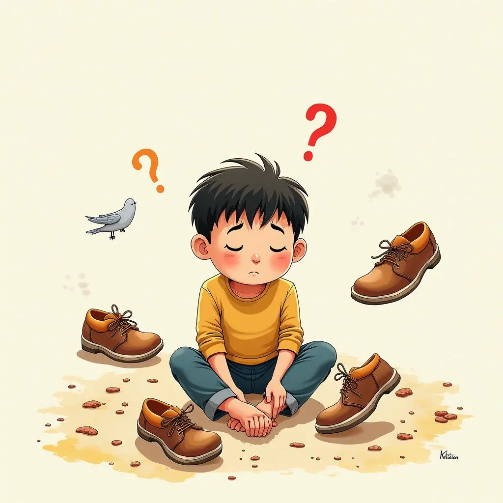 少年忘记自己的走路方式