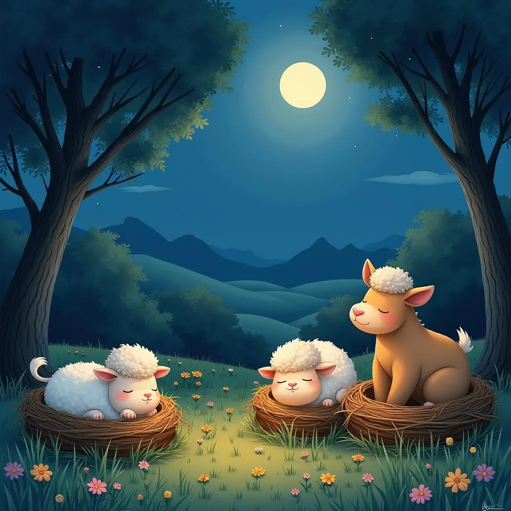 农场夜晚的宁静