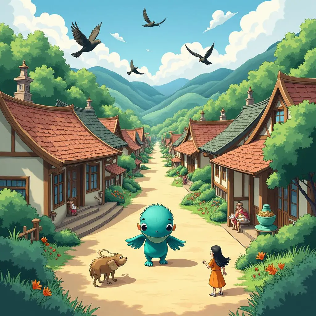 河童给村民送鱼
