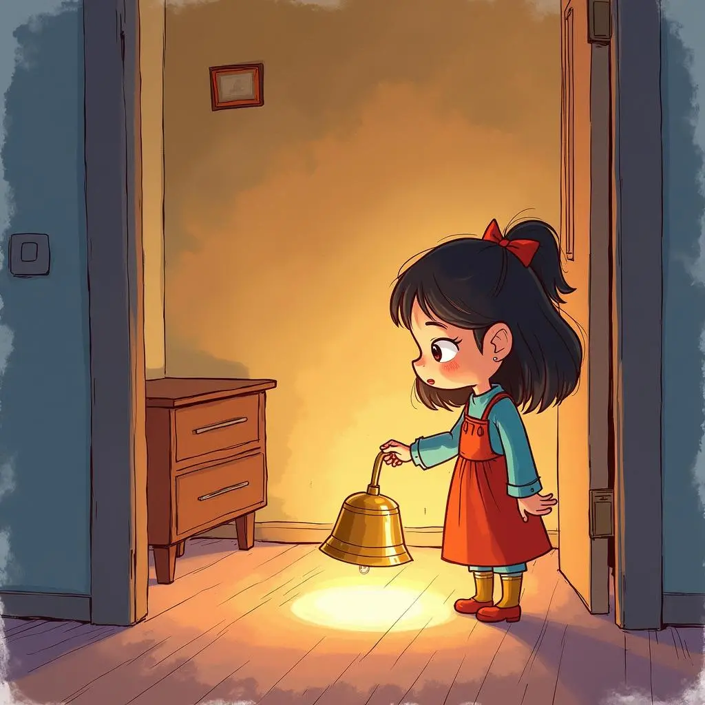 娜塔莎在屋里端详铃铛