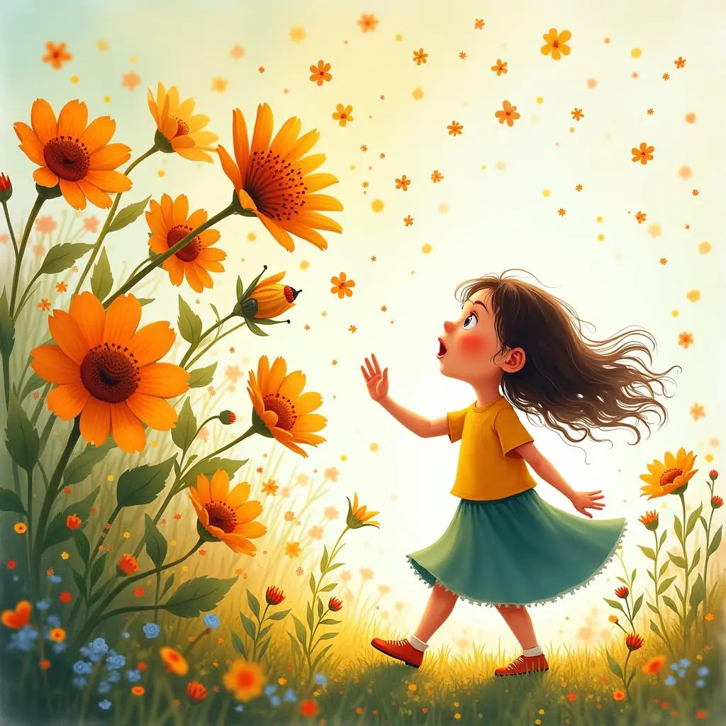 花朵与莉莉互动