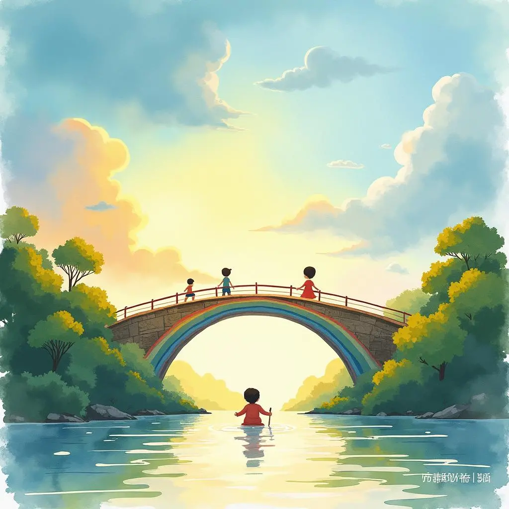 Kazunori returning from the Rainbow Bridge