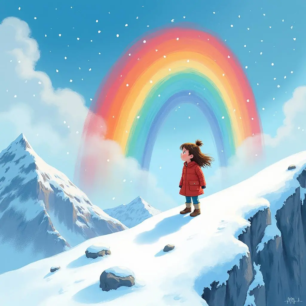 露西在雪山看彩虹