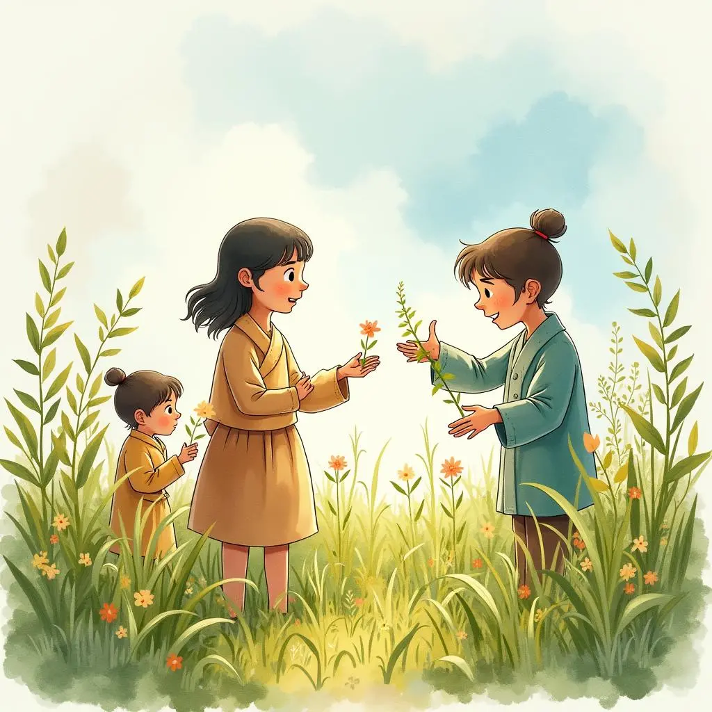 村民用草药治病