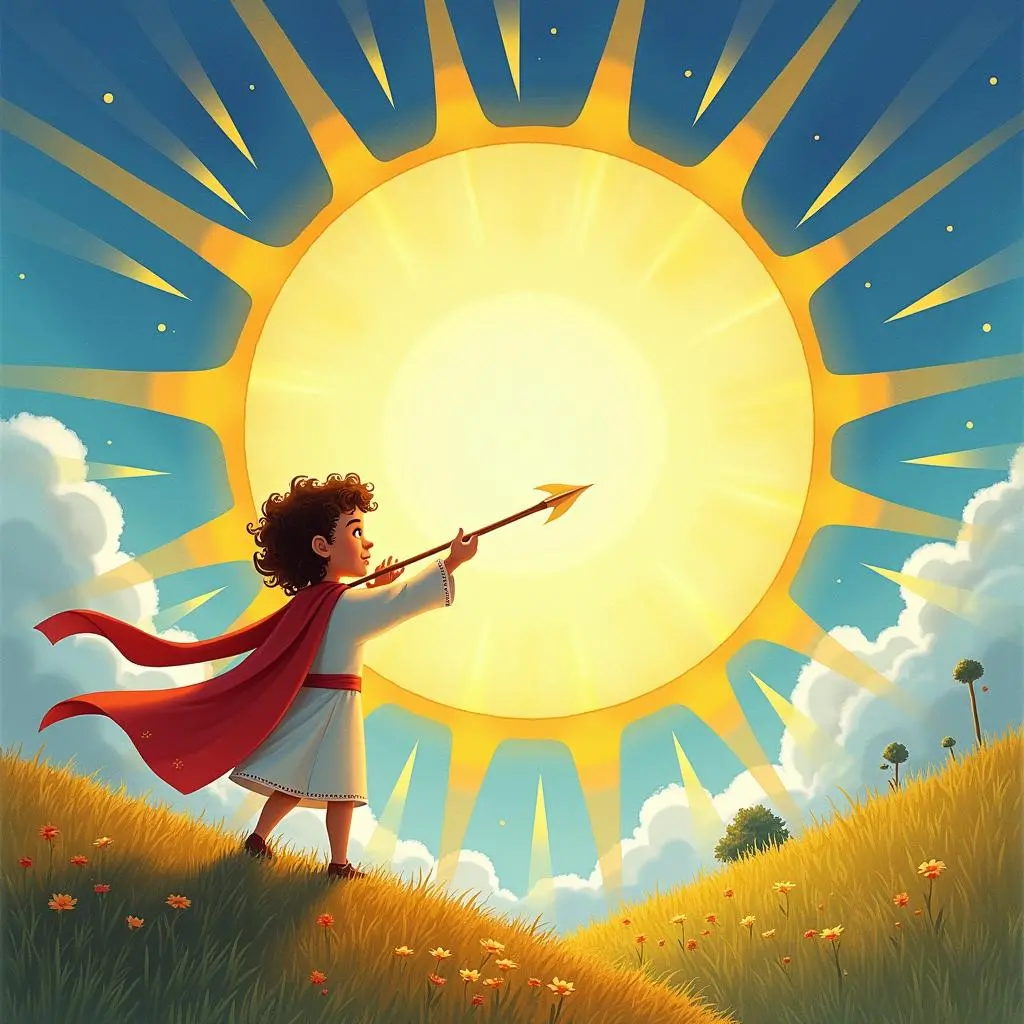 神射出箭射向太阳们