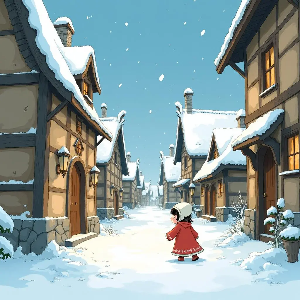 雪姑娘告别村庄