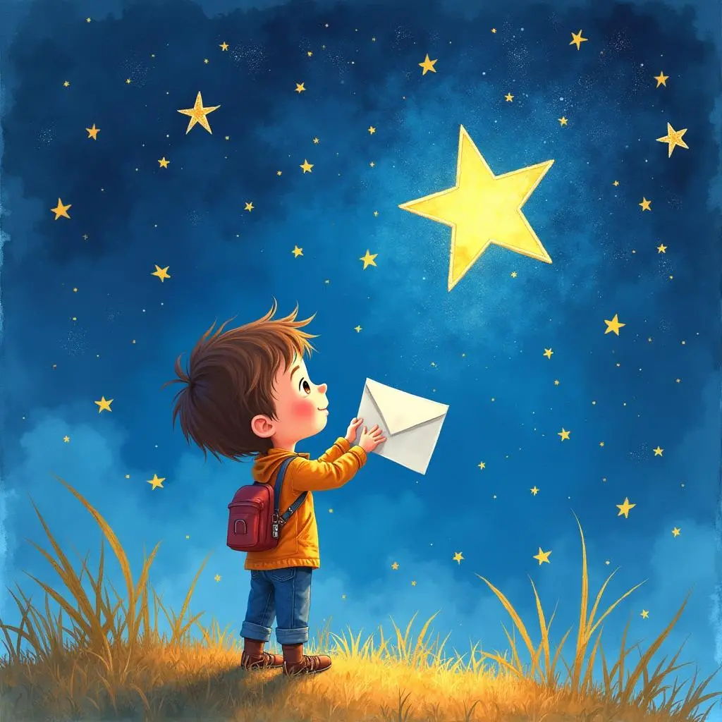 皮埃尔给蓝色星星送信