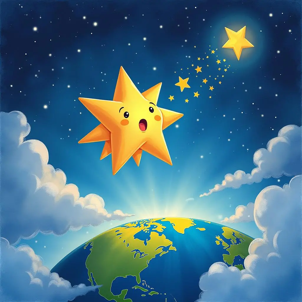小星星来到地球上方