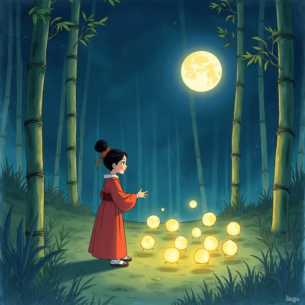 月球使者前来迎接辉夜姬