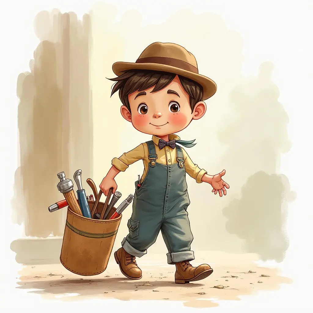 小裁缝带着工具出门