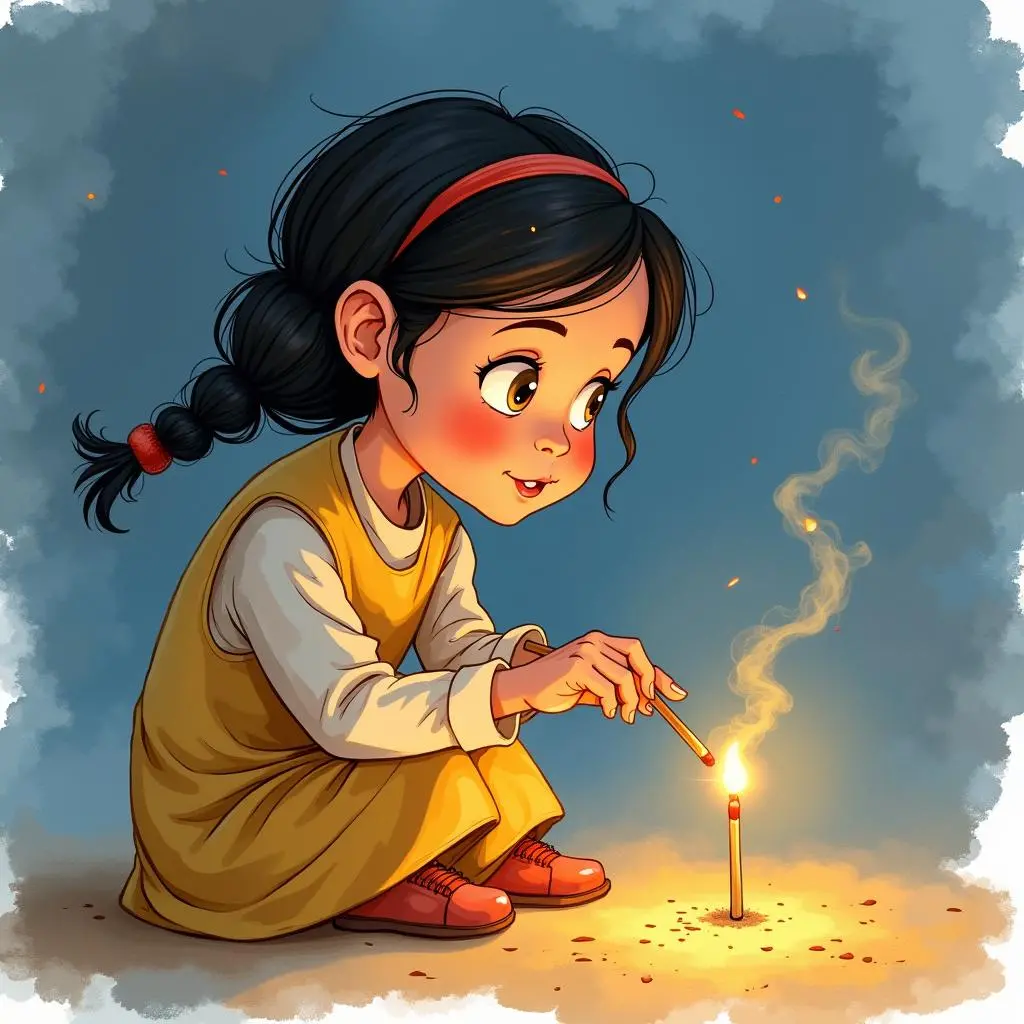 小女孩划第一根火柴