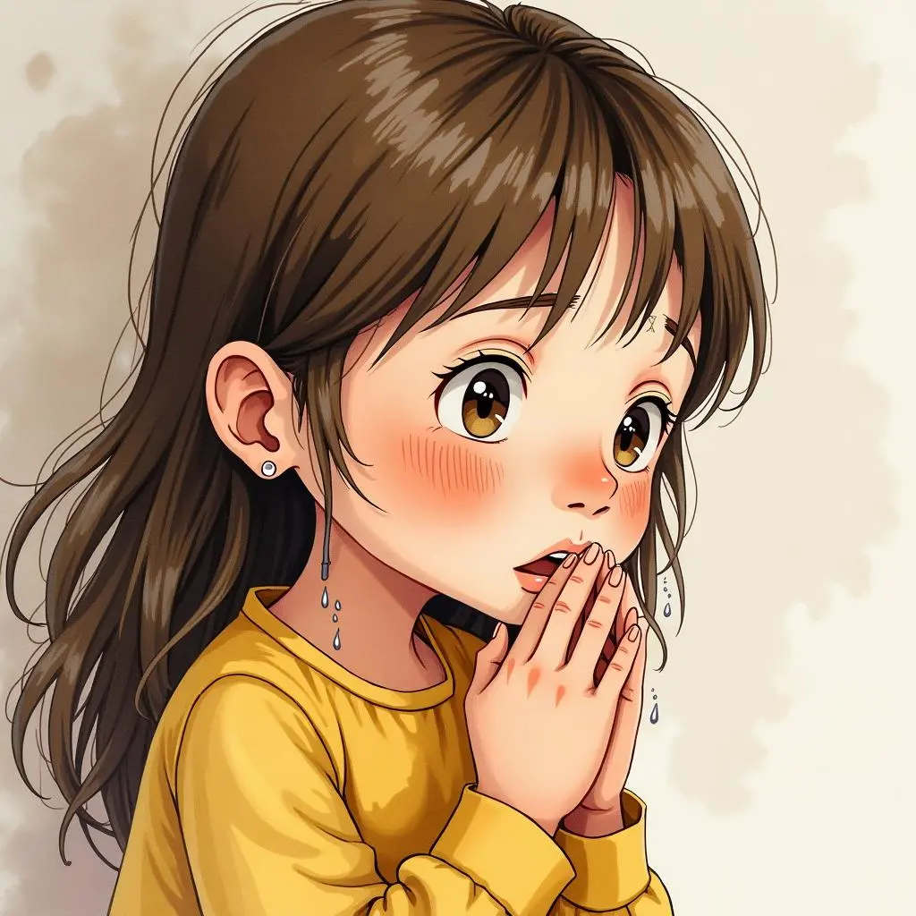 女孩祈求原谅
