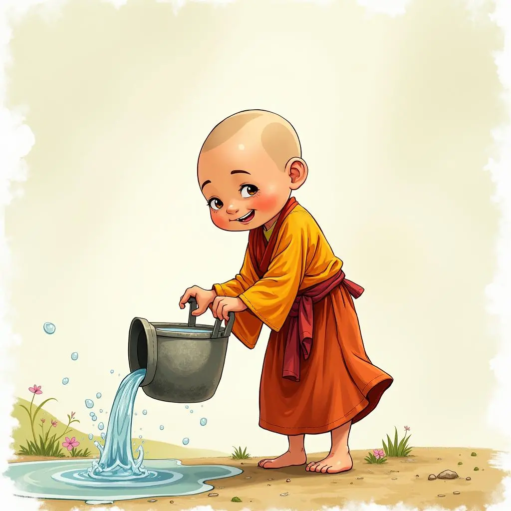 小和尚挑水