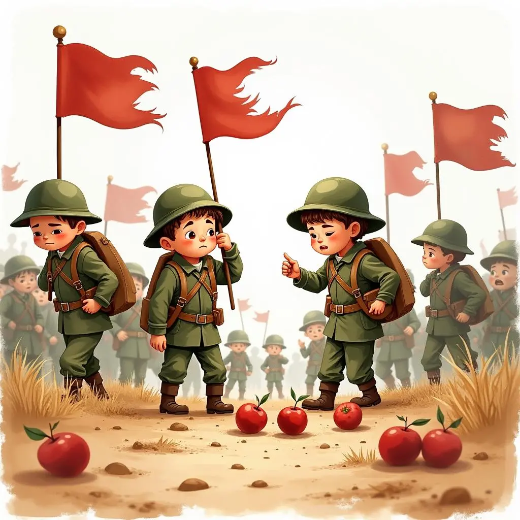 士兵们疲惫不堪