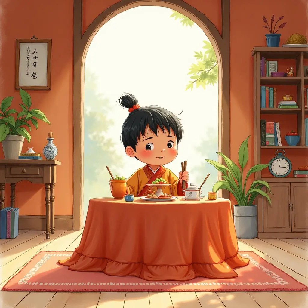 叶公躲在桌子下